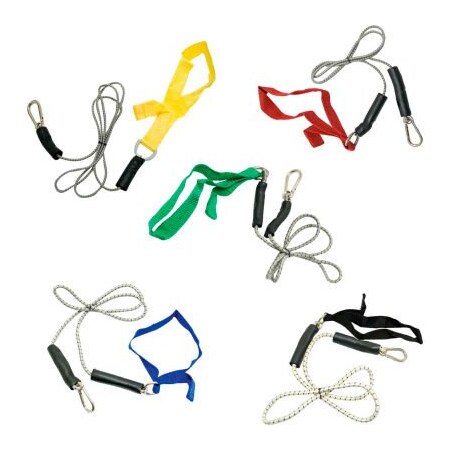 Fabrication Enterprises CanDo Bungee Exercise Cord with Attachments, 4' Cord, 5 Color Set 1431660